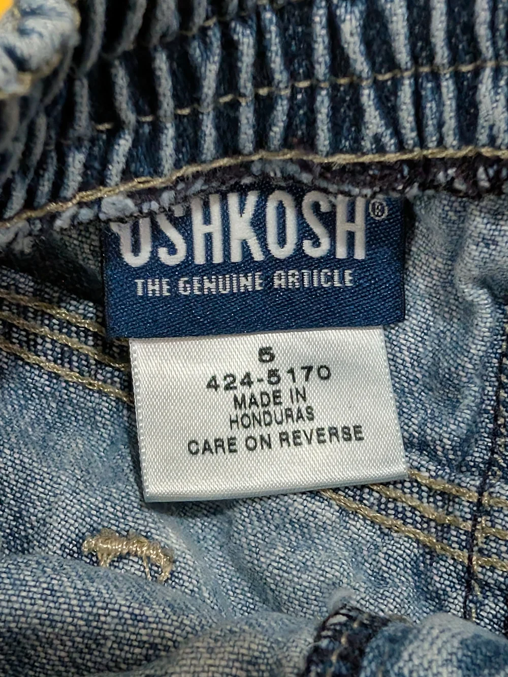 Vintage 90s OshKosh B'gosh OKB Carpenter Jeans Kids Size 6 Hammer Loop Denim